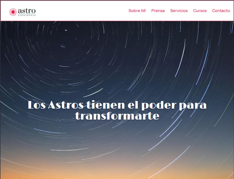 Proyecto Astro-Conciencia - Sitio Web para una astróloga profesional especializado en cartas natales