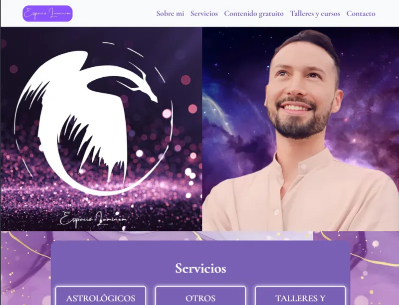 Proyecto Espacio Luminem - Sitio personal para terapeuta holístico diseñado para transmitir paz y confianza